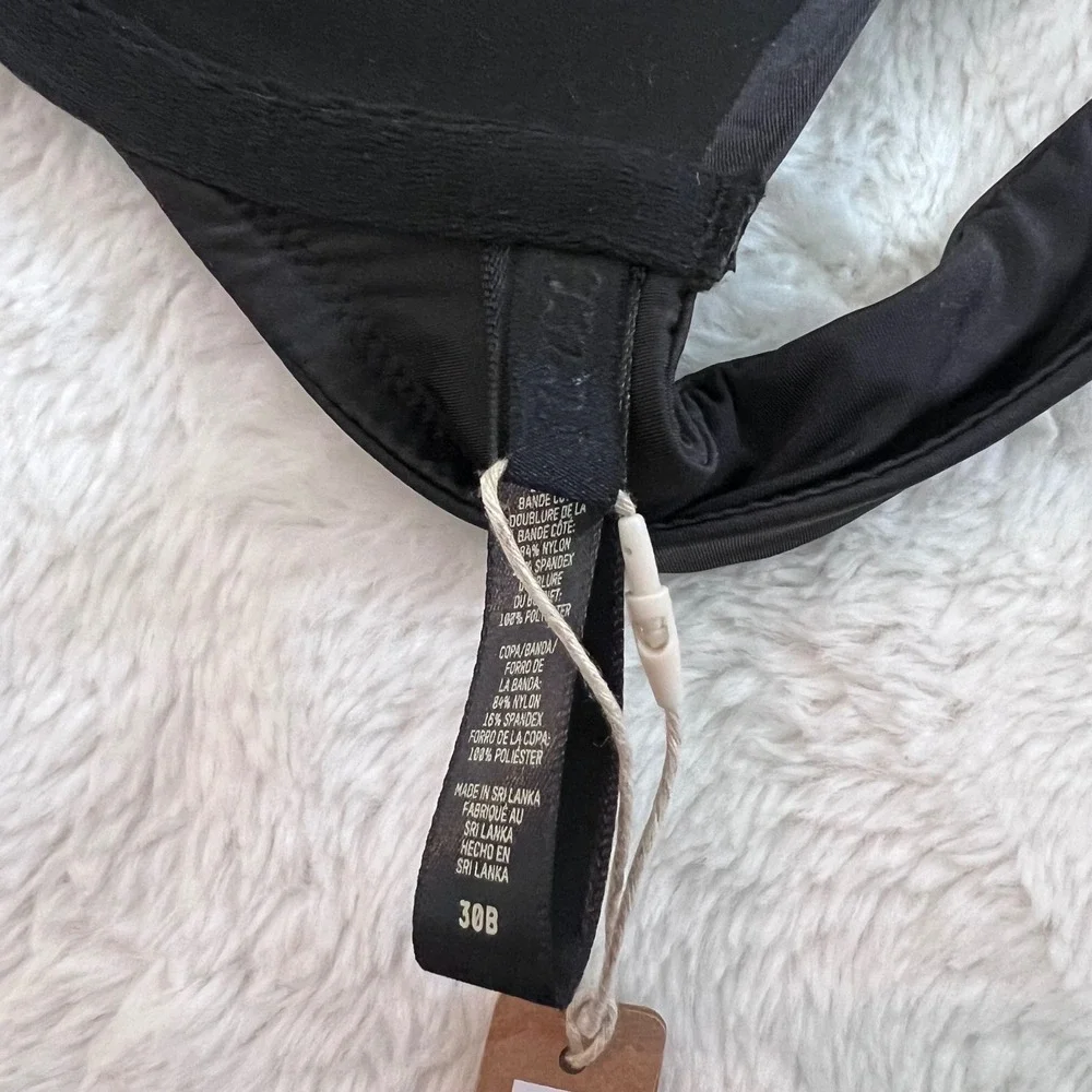 SKIMS Ultimate Push Up Front Closure‎ Bra Onyx Black BA-PLG-4376 Womens 30B NWT - Picture 9 of 11